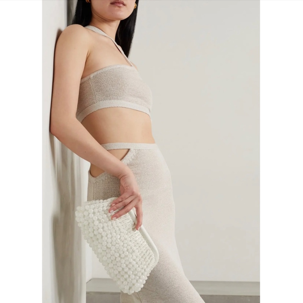 Cult Gaia Nia  beaded Leather clutch - Picture 3 of 15